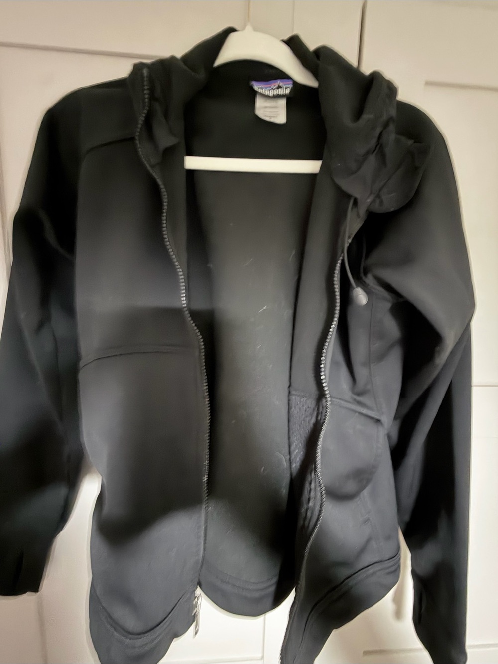 Patagonia Black Women's Hoodie with Multicolor Logo